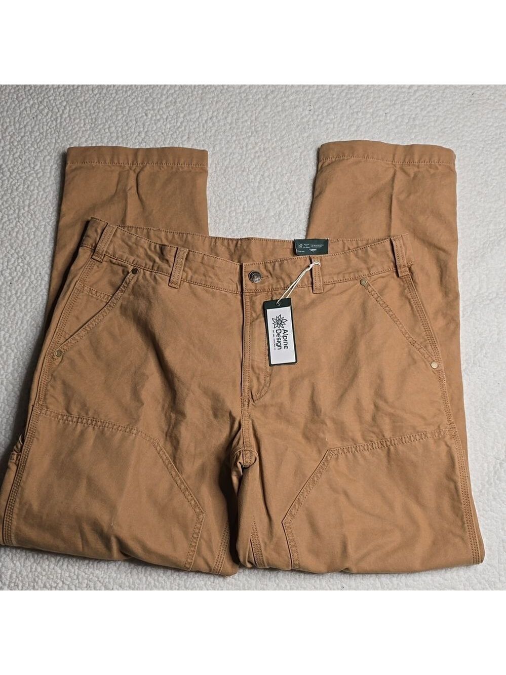 1329 NWT Alpine Design Men's Utility Pant Brown Khaki 36x32 - Picture 4 of 8